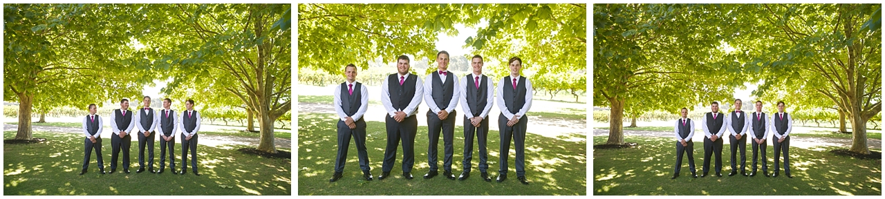 Groomsmen standing ready at Sandalford Winery
