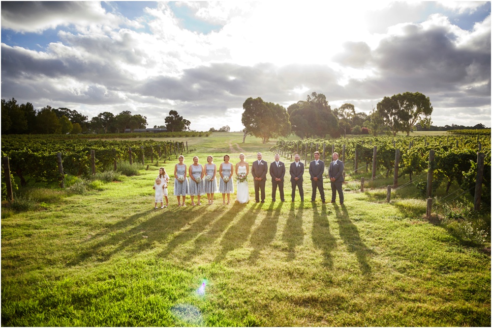 Bridal party in vineyards at Mandoon Estate