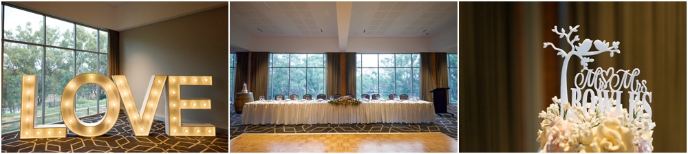 Wedding reception room at Mandoon Estate