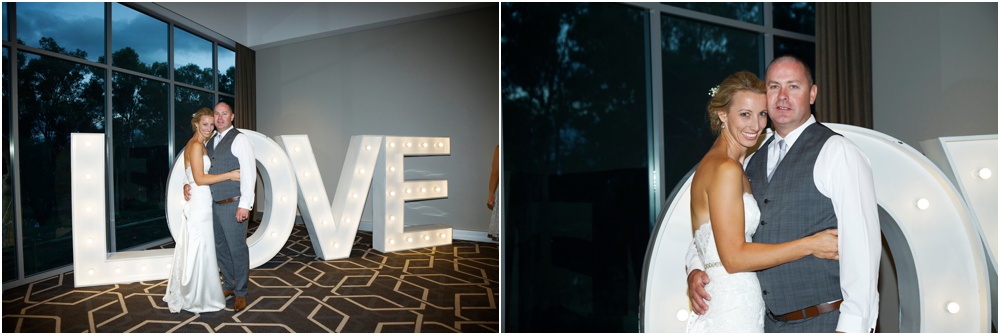 Love sign at reception at Mandoon Estate