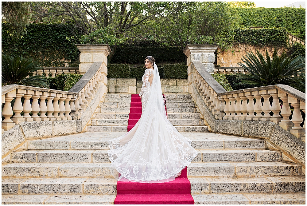 bride on staircase at Caversham House