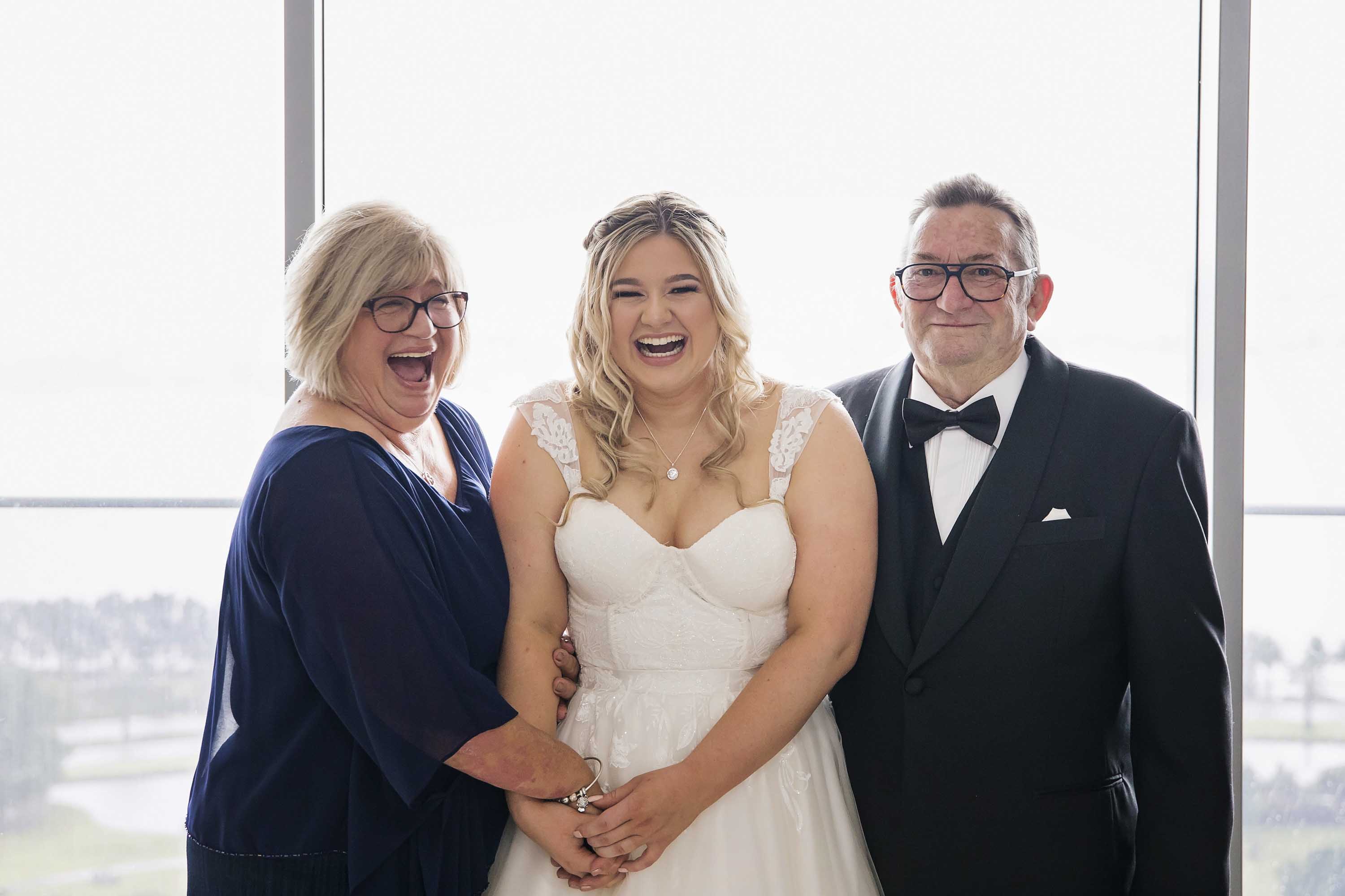 bride with mum and dad